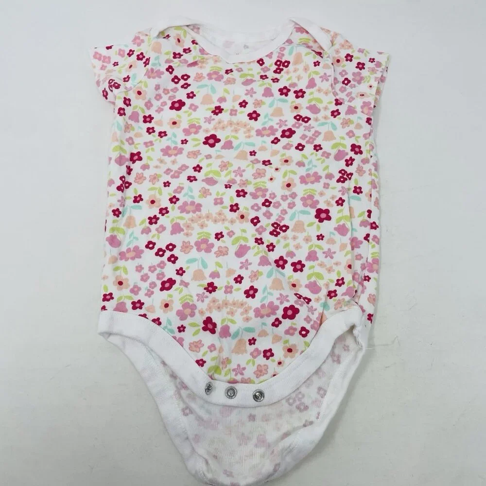 Members Mark Baby Girls 12 Months 5 Pack Animal Print/Floral Bodysuits Pink 2275